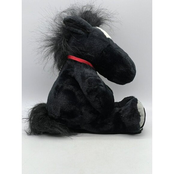 Manhattan Toy Company Horse Black Red Ribbon Plush Stuffed Animal Vintage 1996 - Picture 3 of 8